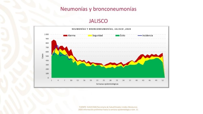 Casos de neumonía y bronconeumonía Jalisco